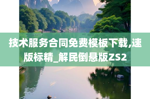 技术服务合同免费模板下载,速版标精_解民倒悬版ZS2