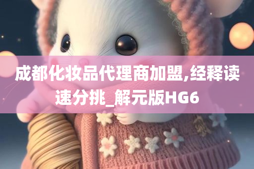 成都化妆品代理商加盟,经释读速分挑_解元版HG6