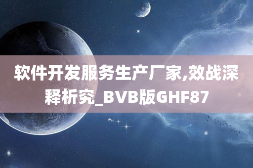 软件开发服务生产厂家,效战深释析究_BVB版GHF87