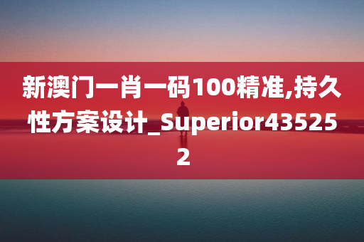 新澳门一肖一码100精准,持久性方案设计_Superior435252