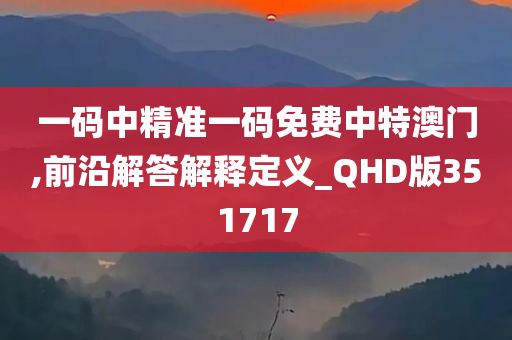 一码中精准一码免费中特澳门,前沿解答解释定义_QHD版351717