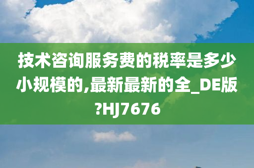 技术咨询服务费的税率是多少小规模的,最新最新的全_DE版?HJ7676