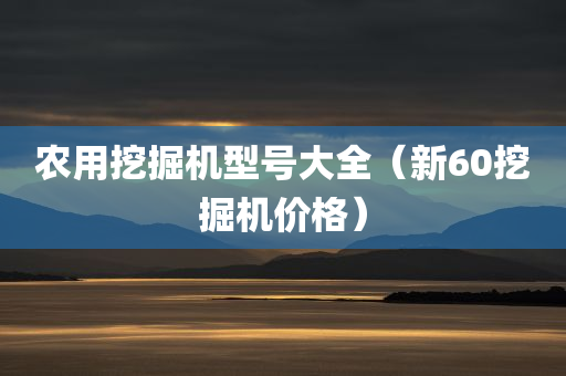 农用挖掘机型号大全（新60挖掘机价格）