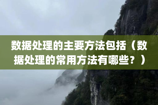 数据处理的主要方法包括（数据处理的常用方法有哪些？）