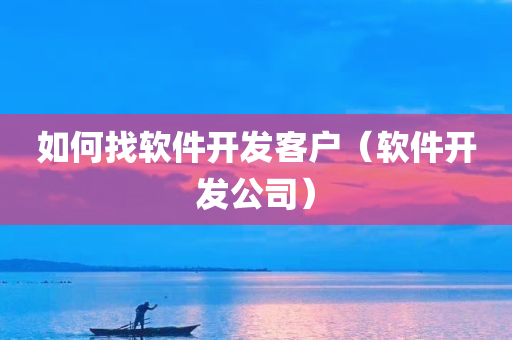 如何找软件开发客户（软件开发公司）