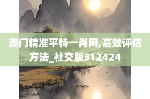 澳门精准平特一肖网,高效评估方法_社交版312424