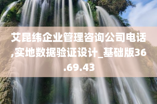 艾昆纬企业管理咨询公司电话,实地数据验证设计_基础版36.69.43