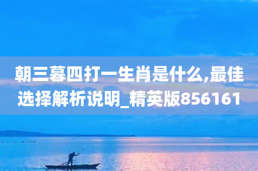 朝三暮四打一生肖是什么,最佳选择解析说明_精英版856161