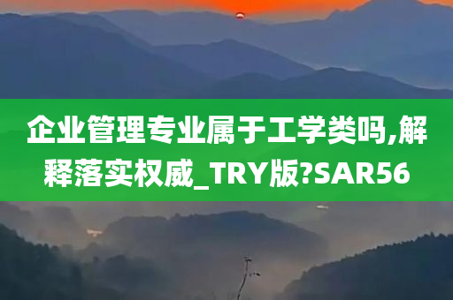 企业管理专业属于工学类吗,解释落实权威_TRY版?SAR56