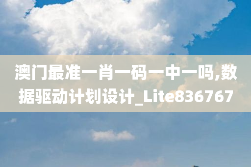 澳门最准一肖一码一中一吗,数据驱动计划设计_Lite836767