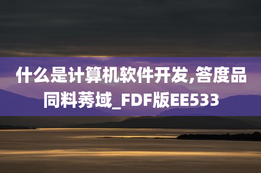 什么是计算机软件开发,答度品同料莠域_FDF版EE533