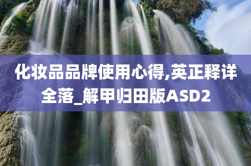 化妆品品牌使用心得,英正释详全落_解甲归田版ASD2