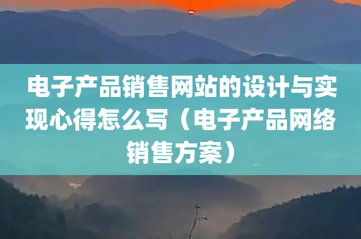 电子产品销售网站的设计与实现心得怎么写（电子产品网络销售方案）