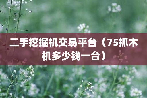 二手挖掘机交易平台（75抓木机多少钱一台）