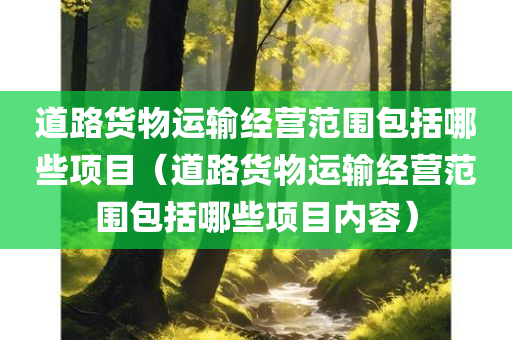 道路货物运输经营范围包括哪些项目（道路货物运输经营范围包括哪些项目内容）