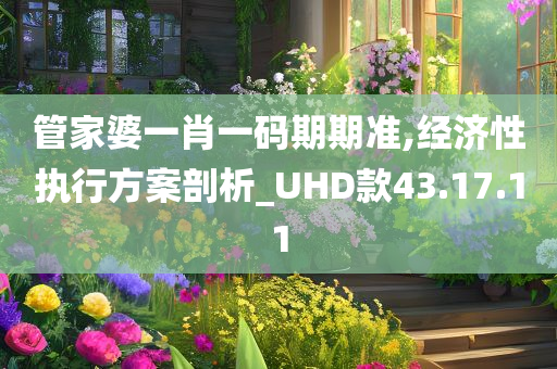 管家婆一肖一码期期准,经济性执行方案剖析_UHD款43.17.11