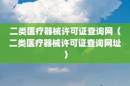 二类医疗器械许可证查询网（二类医疗器械许可证查询网址）