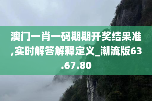 澳门一肖一码期期开奖结果准,实时解答解释定义_潮流版63.67.80