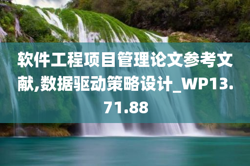 软件工程项目管理论文参考文献,数据驱动策略设计_WP13.71.88