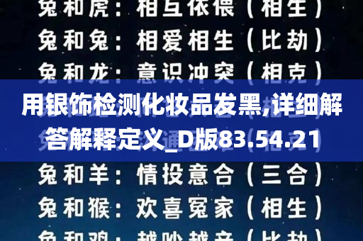 用银饰检测化妆品发黑,详细解答解释定义_D版83.54.21