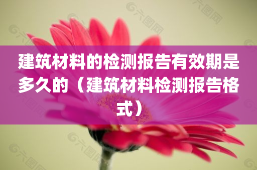 建筑材料的检测报告有效期是多久的（建筑材料检测报告格式）