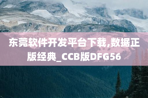 东莞软件开发平台下载,数据正版经典_CCB版DFG56