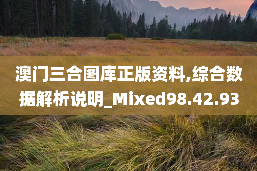 澳门三合图库正版资料,综合数据解析说明_Mixed98.42.93