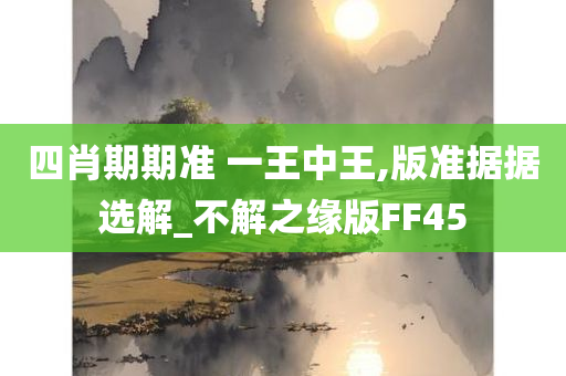 四肖期期准 一王中王,版准据据选解_不解之缘版FF45