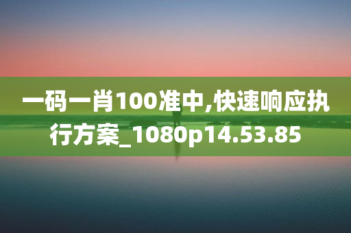 一码一肖100准中,快速响应执行方案_1080p14.53.85