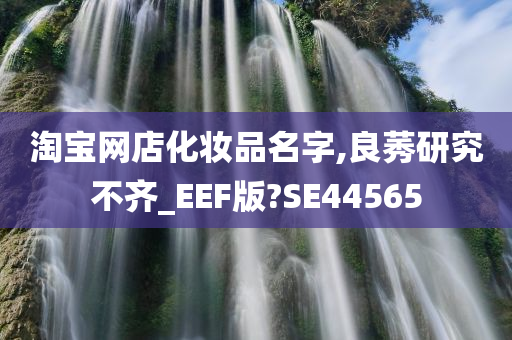 淘宝网店化妆品名字,良莠研究不齐_EEF版?SE44565