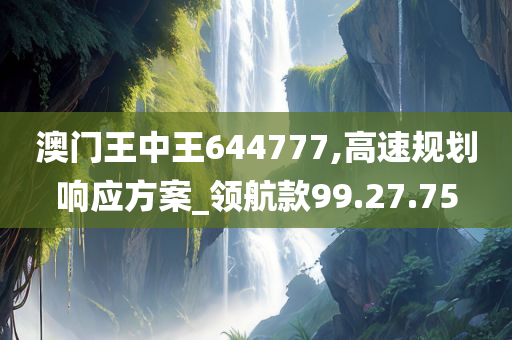 澳门王中王644777,高速规划响应方案_领航款99.27.75