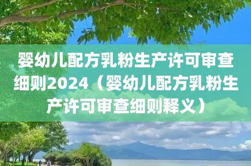 婴幼儿配方乳粉生产许可审查细则2024（婴幼儿配方乳粉生产许可审查细则释义）