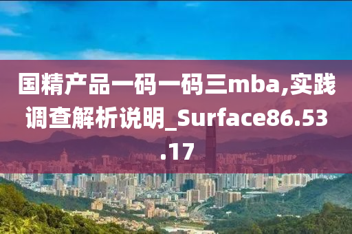 国精产品一码一码三mba,实践调查解析说明_Surface86.53.17