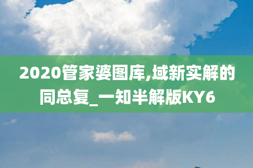 2020管家婆图库,域新实解的同总复_一知半解版KY6