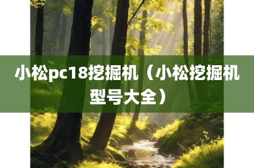 小松pc18挖掘机（小松挖掘机型号大全）