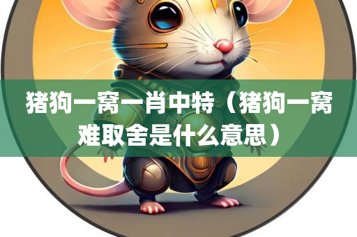 猪狗一窝一肖中特（猪狗一窝难取舍是什么意思）