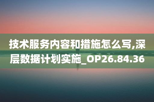 技术服务内容和措施怎么写,深层数据计划实施_OP26.84.36