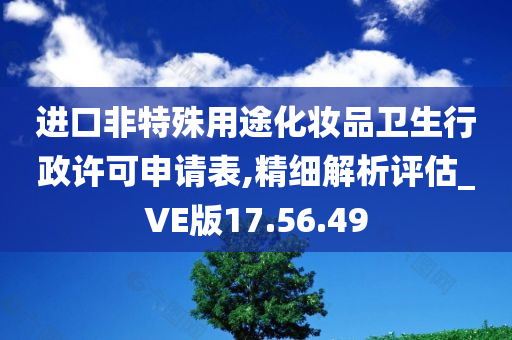 进口非特殊用途化妆品卫生行政许可申请表,精细解析评估_VE版17.56.49