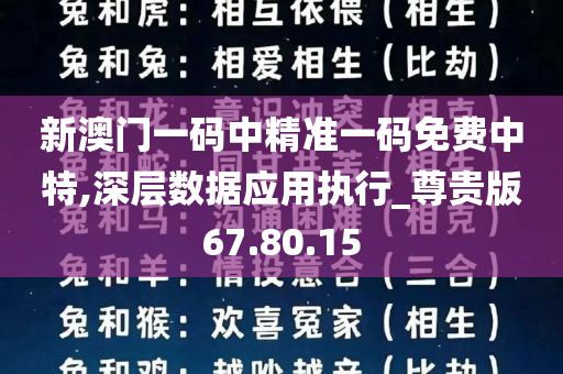 新澳门一码中精准一码免费中特,深层数据应用执行_尊贵版67.80.15