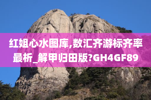 红姐心水图库,数汇齐游标齐率最析_解甲归田版?GH4GF89