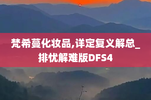 梵希蔓化妆品,详定复义解总_排忧解难版DFS4