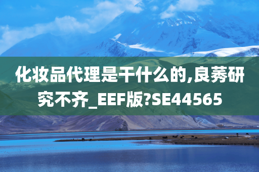 化妆品代理是干什么的,良莠研究不齐_EEF版?SE44565