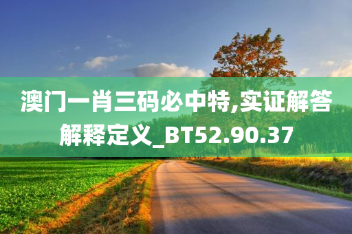 澳门一肖三码必中特,实证解答解释定义_BT52.90.37