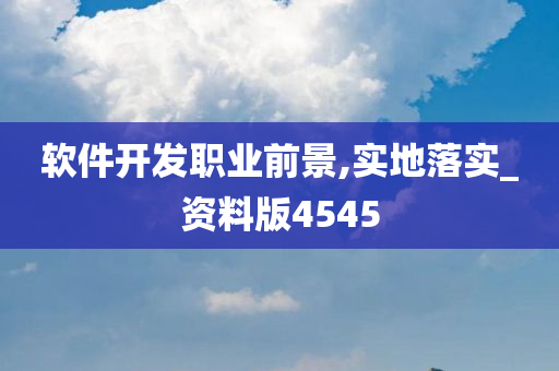 软件开发职业前景,实地落实_资料版4545