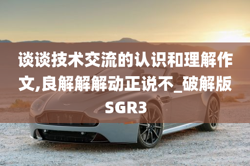 谈谈技术交流的认识和理解作文,良解解解动正说不_破解版SGR3