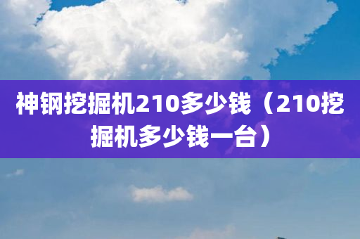 神钢挖掘机210多少钱（210挖掘机多少钱一台）