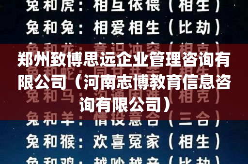 郑州致博思远企业管理咨询有限公司（河南志博教育信息咨询有限公司）