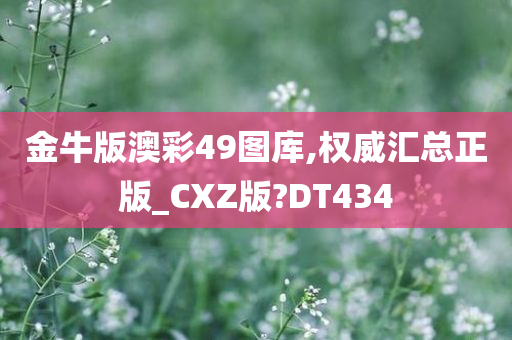 金牛版澳彩49图库,权威汇总正版_CXZ版?DT434