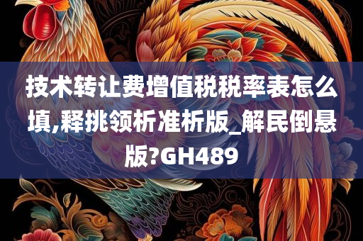 技术转让费增值税税率表怎么填,释挑领析准析版_解民倒悬版?GH489