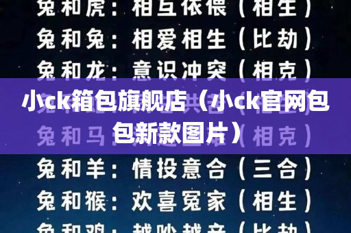 小ck箱包旗舰店（小ck官网包包新款图片）